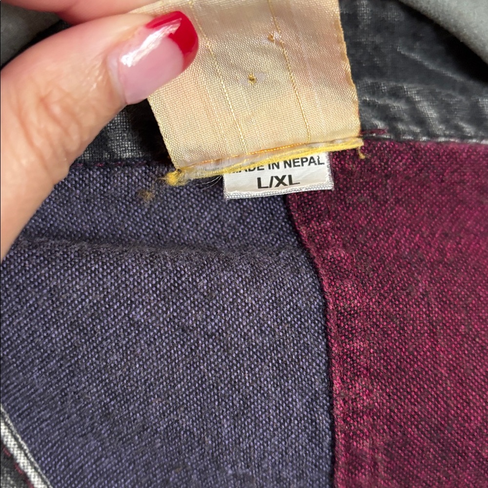 Karma Circle U.S.A Patchwork Long Sleeve Shirt Si… - image 3